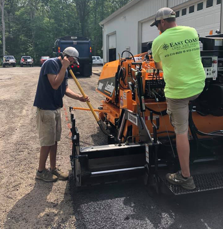 East Coast Land and Paving completing asphalt paving in Easton, MD.
